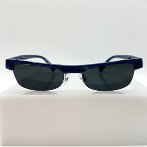 Alain Mikli Ketti A05045 005/87 Iridescent Blue Half Rim Unisex Sunglasses